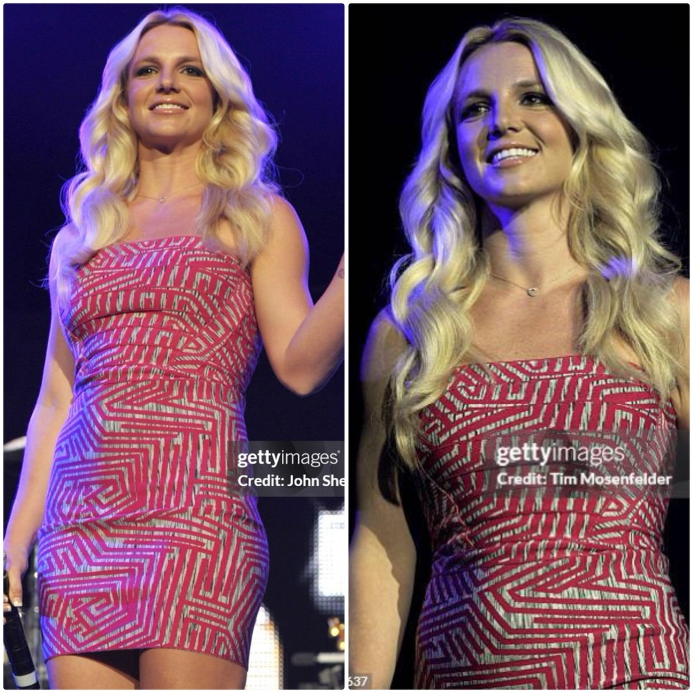 Herve Leger Pink & Grey Mod Maze Print Strapless Statement Bodycon Mini Dress